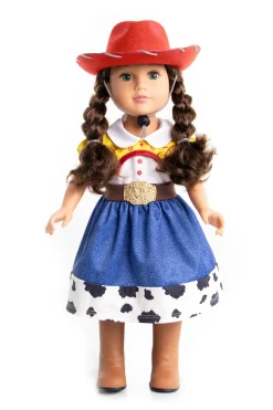 Doll Dress Ups>Little Adventures Doll Dress Cowgirl With Hat