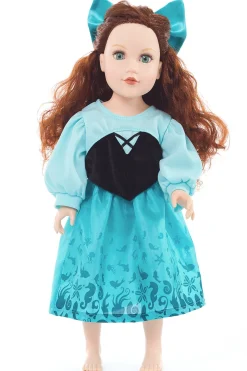 Doll Dress Ups>Little Adventures Doll Dress Mermaid Day Dress With Hair Bow