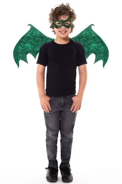 Knights & Dragons>Little Adventures Green Dragon Wing & Mask Set