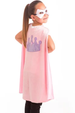 Super Hero>Little Adventures Pink Crown Cape & Mask Set