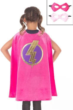 Super Hero>Little Adventures Pink Hero Cape & Mask Set